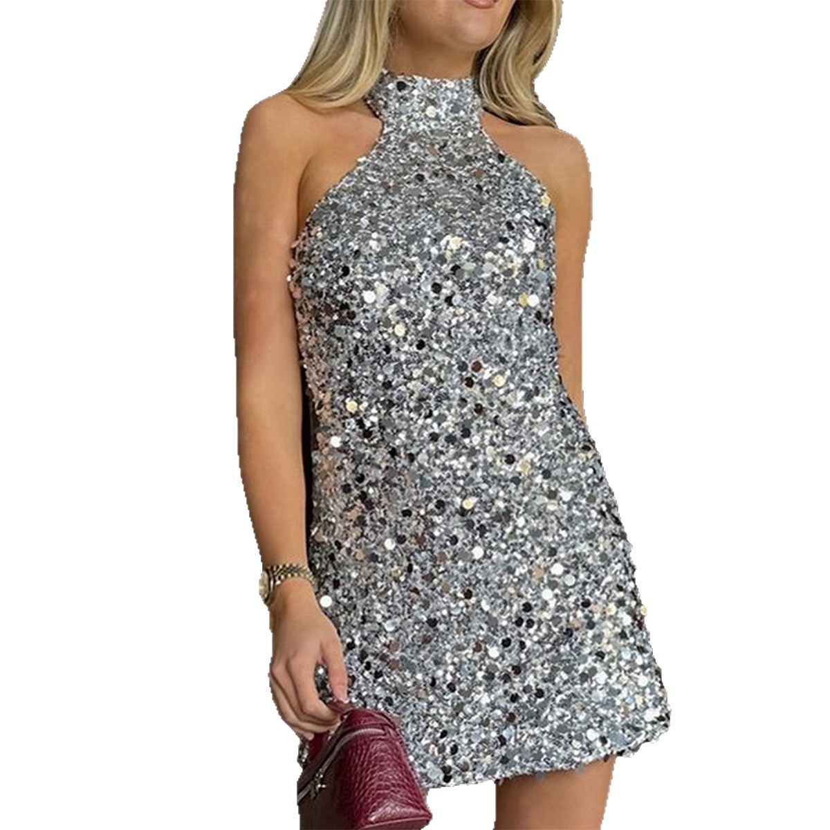 Elegant Sequin Bodycon Long Dress for Women