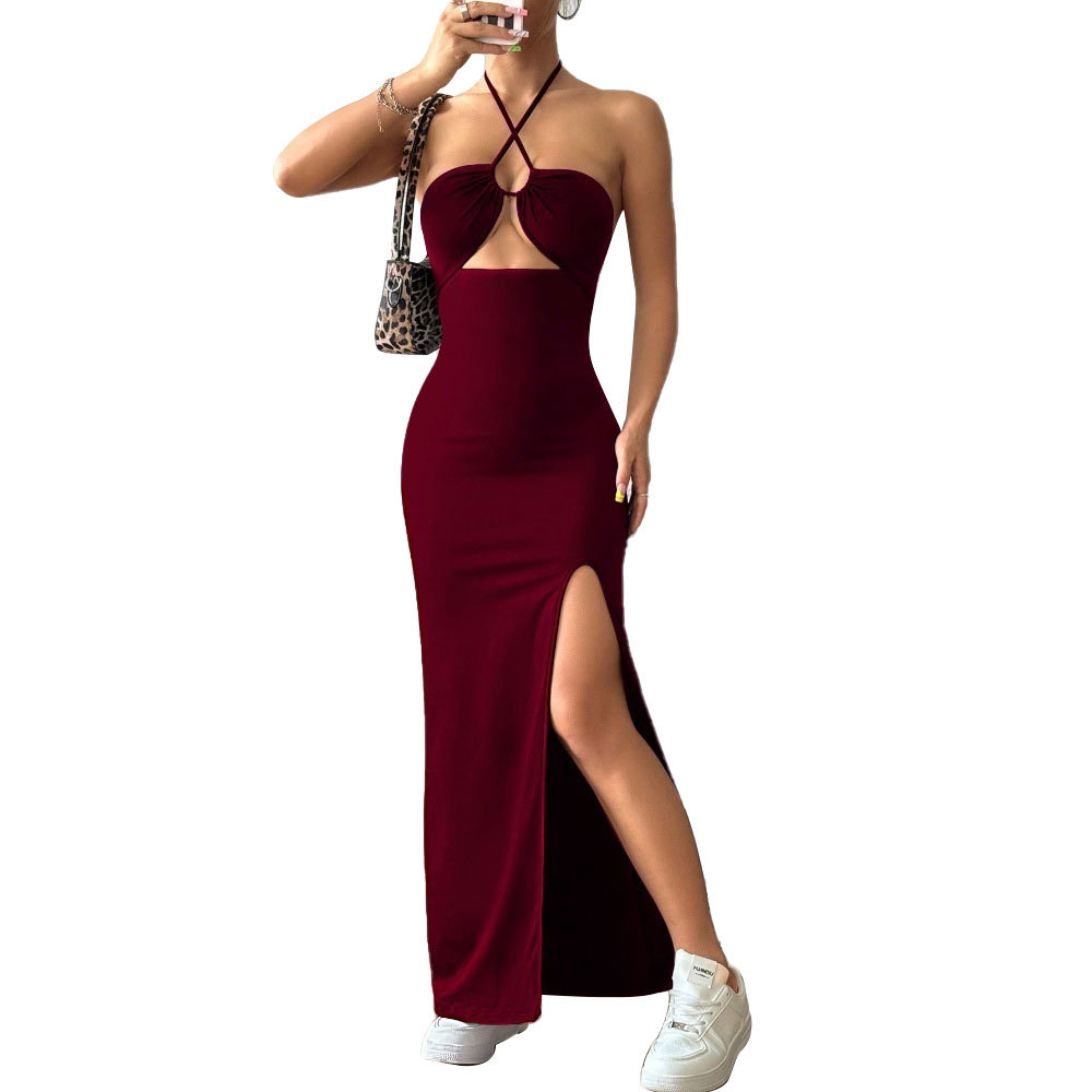 Sexy Halter Maxi Dress Slim Fit Elegant Design Spring Summer Style Wholesale Available private label