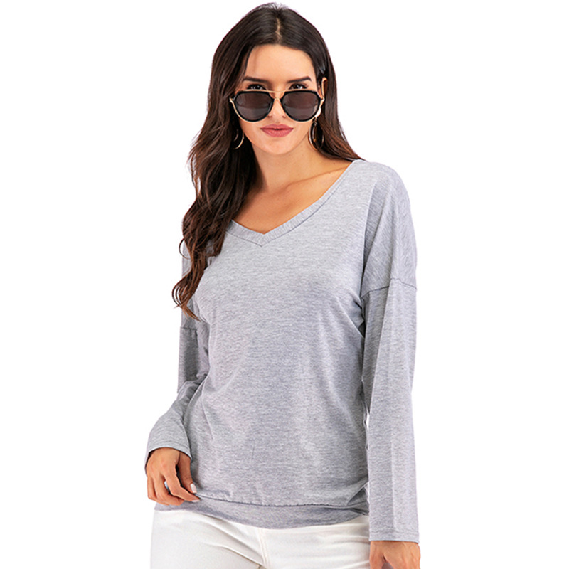 Womens Long Sleeve T Shirt Loose Fit Mid Length Comfortable Fabric Spring Casual Wear Wholesale Available