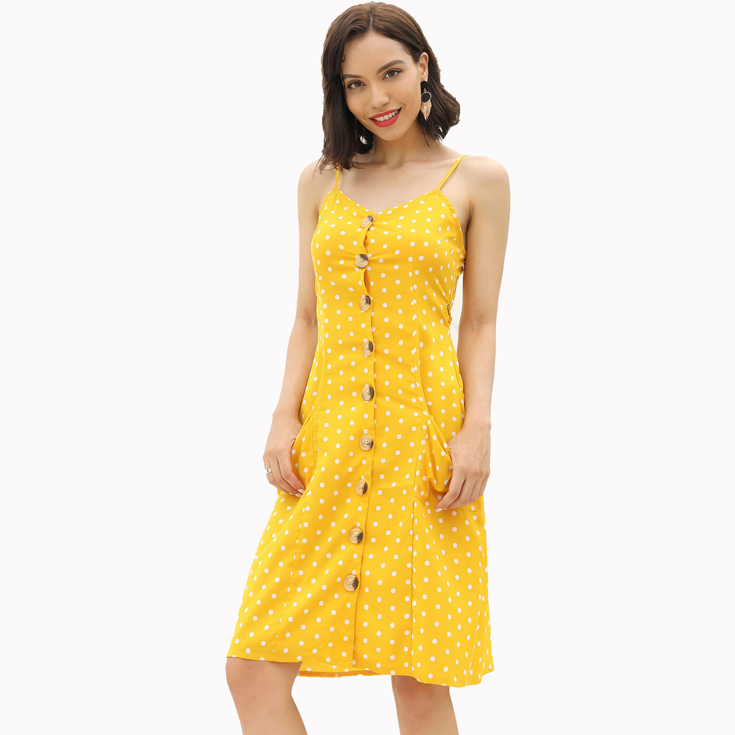 Polka Dot Slip Dress Sexy Lightweight Vacation Ready Summer Fashion for Women Wholesale Available