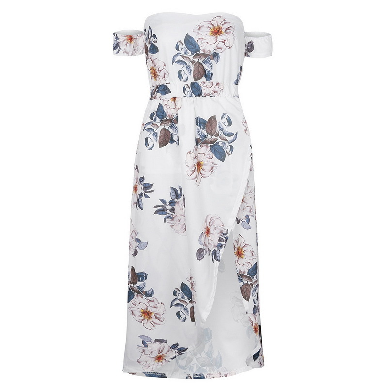 Floral Maxi Beach Dress Stylish Strapless Design Lightweight Fabric Perfect for Spring Summer Wholesale Available