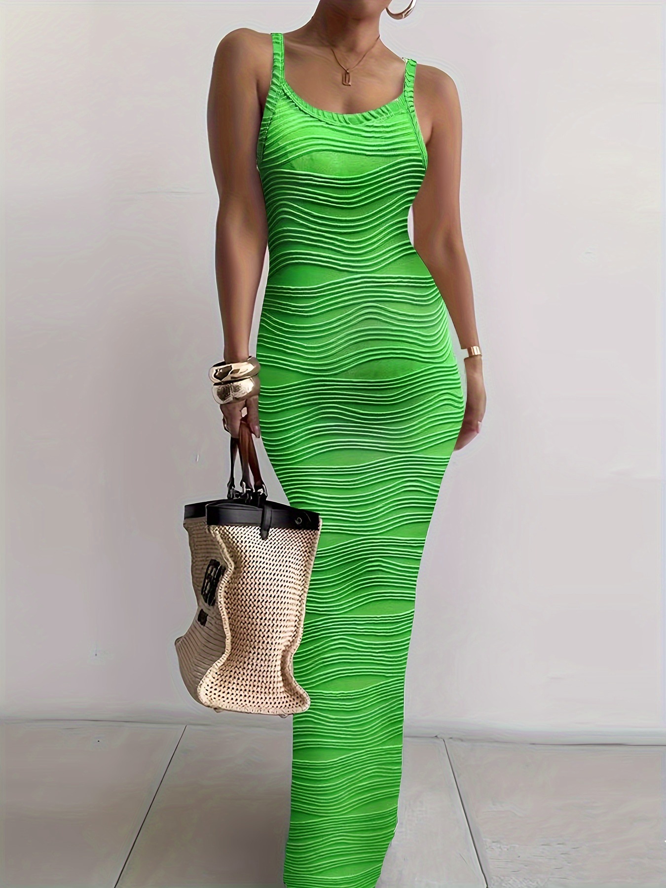 White Bodycon Maxi Dress Summer Style Sleeveless Lightweight Fabric Perfect for Casual Outings or Beach Wear