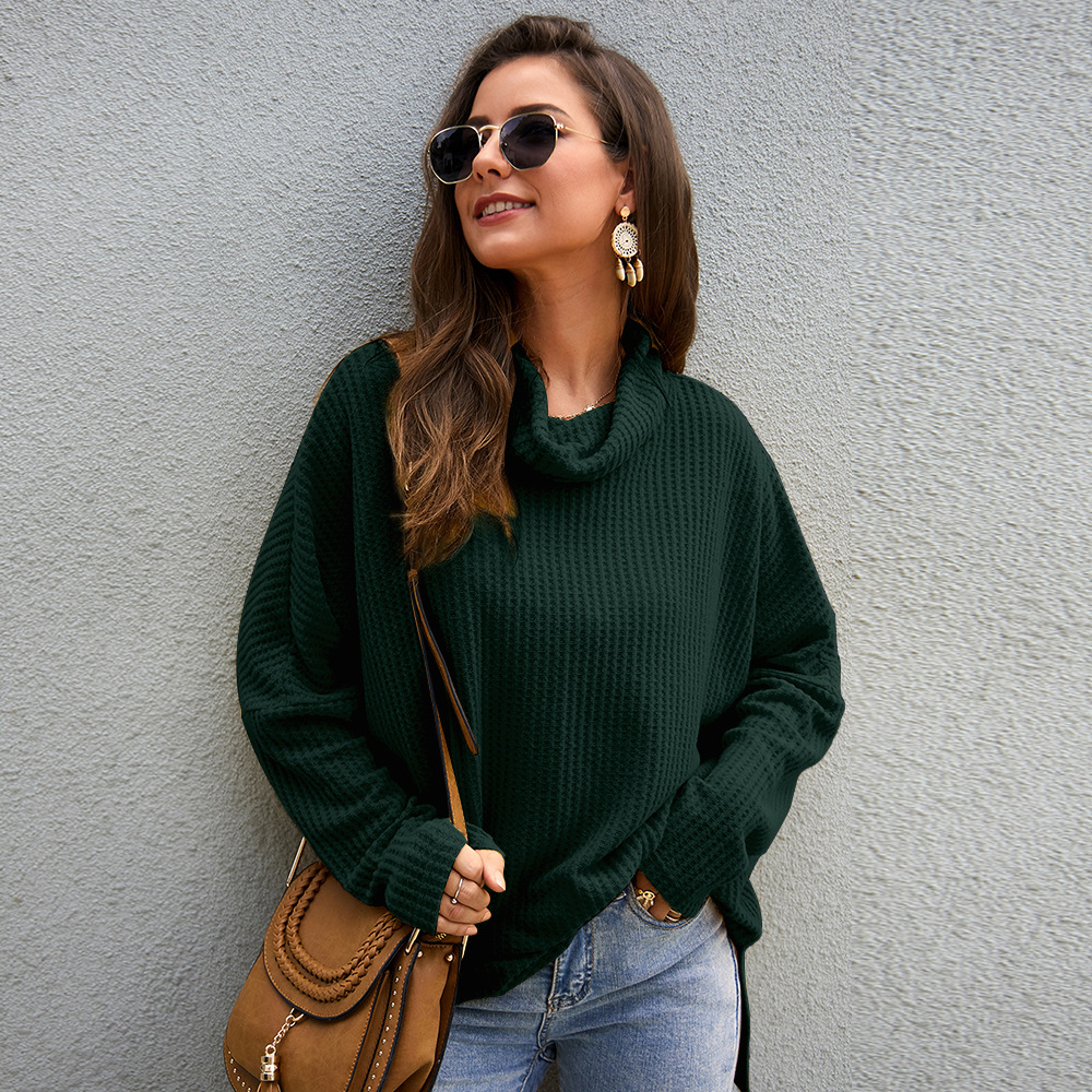 High Neck Womens Knit Sweater European and American Fashion Autumn Winter Style Custom Design Wholesale Available