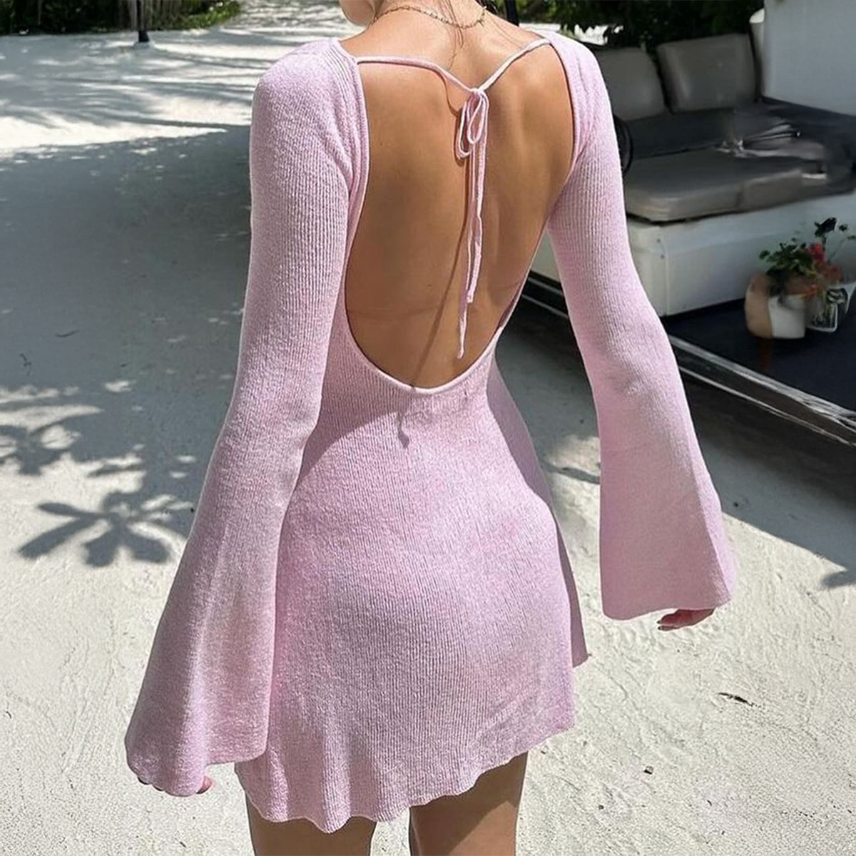 European and American Y2K Fashion Dress — Elegant Long Sleeve, Maxi Length, Trendy Design — Summer Wear — Wholesale Available