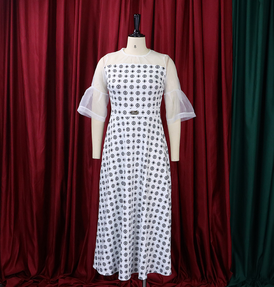 European Market Women's Dress — Fashionable, Sexy, Sheer Mesh, Elegant, Commuter Style — Wholesale Supply Available