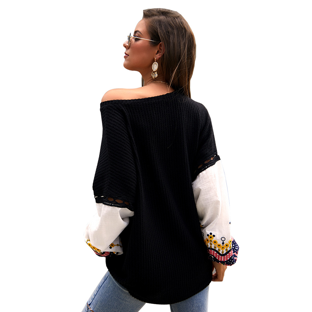 Knitted Patchwork Sweater Stylish Design Comfortable Fit Warm Fabric Autumn Winter Fashion for Women OEM Available