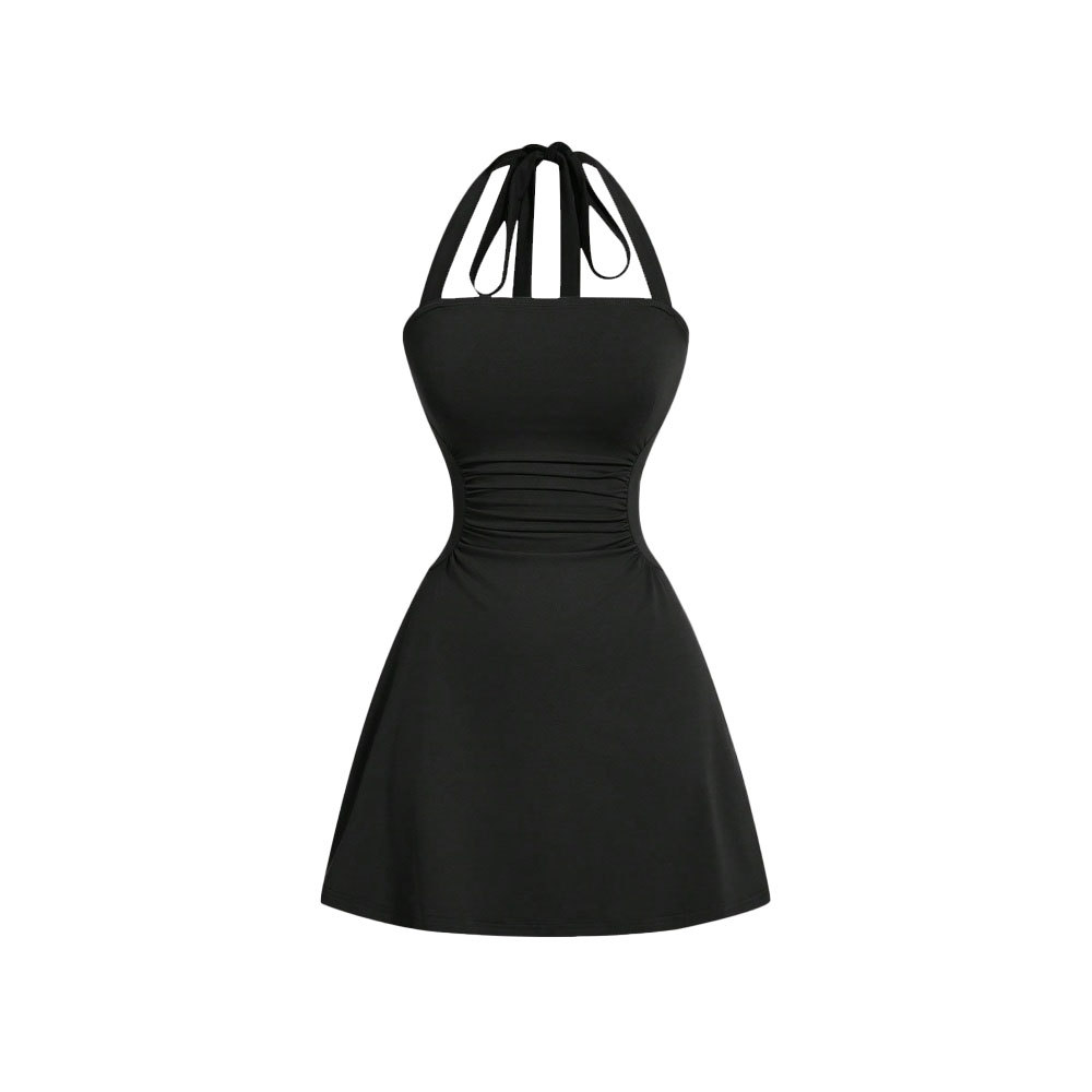 Elegant Sexy Halter Dress for Women, Spring Summer New Slim High Waist Short Skirt