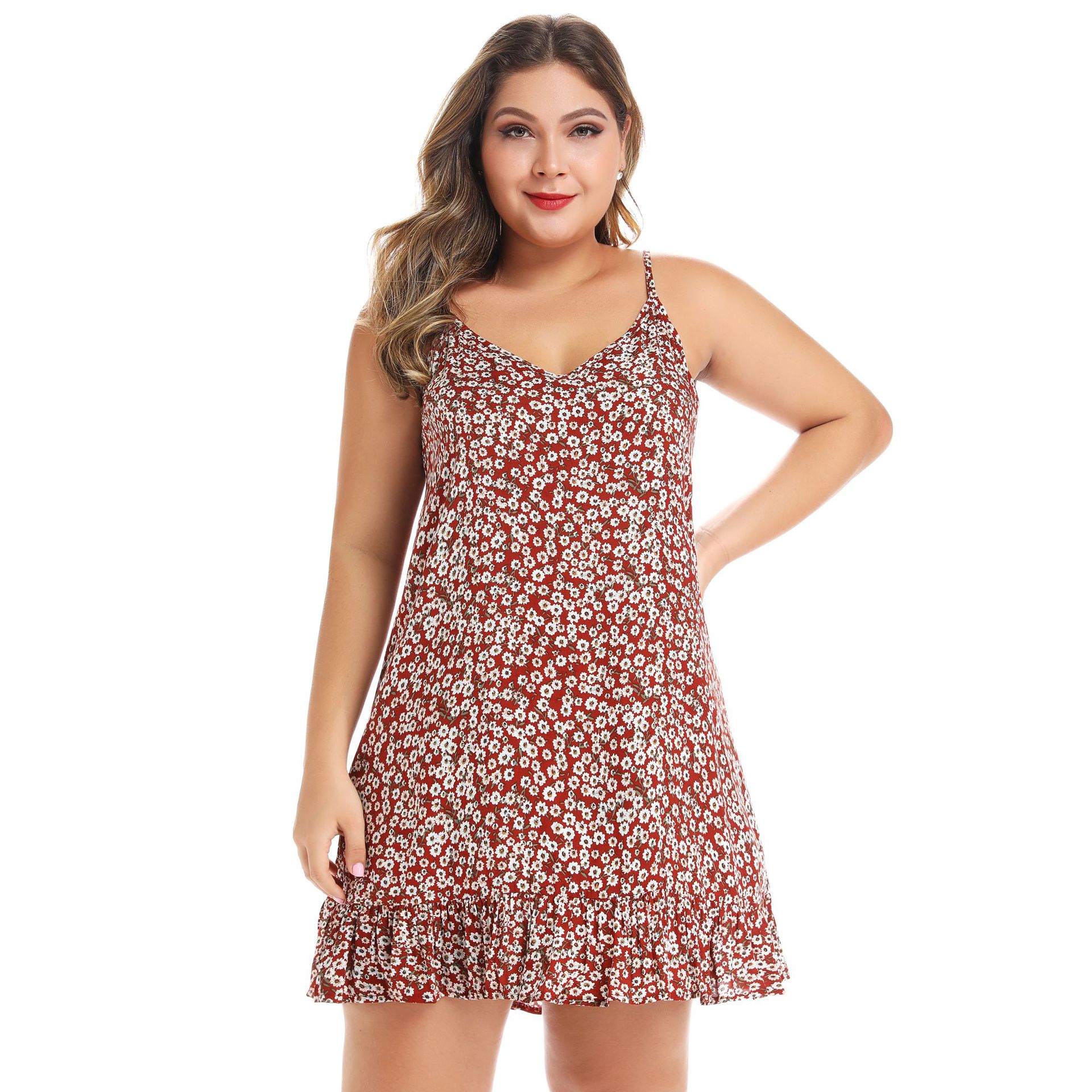 Plus Size Womens Floral Print Cami Dress Stylish Comfortable Lightweight Perfect for Travel and Vacation Wholesale