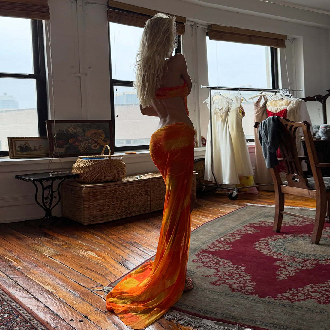 European and American Cross border Spring New Women's Fashion Sling Personality Splicing Mesh Sheer Sexy Split Dress