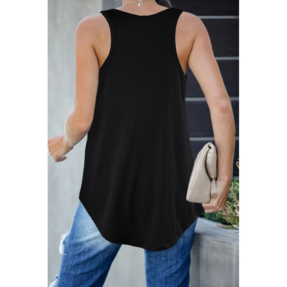 Womens Solid Color V Neck Tank Top Loose Fit Casual Style Comfortable Fabric Perfect for Everyday Wear Wholesale