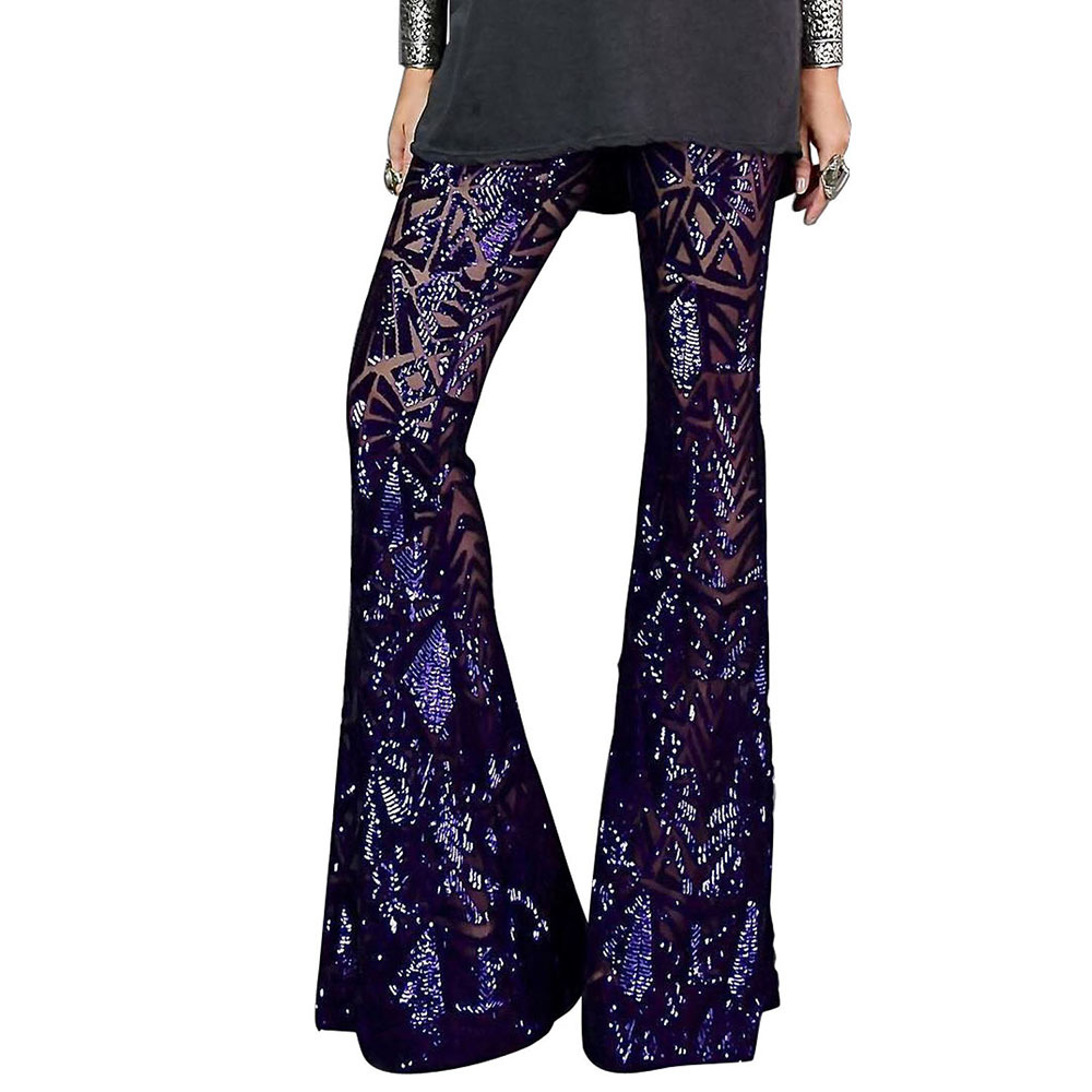 Sequin Casual Wide Leg Pants for Women Loose Fit Straight Cut Versatile Style Perfect for Autumn and Winter
