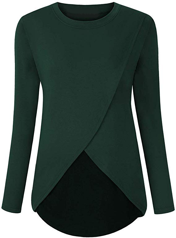 Maternity Nursing Top Casual Long Sleeve Side Pleats Comfortable Fabric Autumn Winter Fashion Wholesale Available