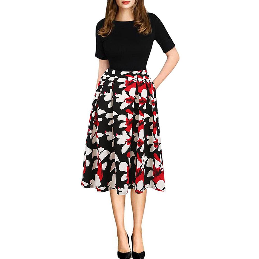 Elegant High Quality Floral Print Maxi Dress Round Neck Flowy Silhouette Fashionable Design Perfect for Parties and