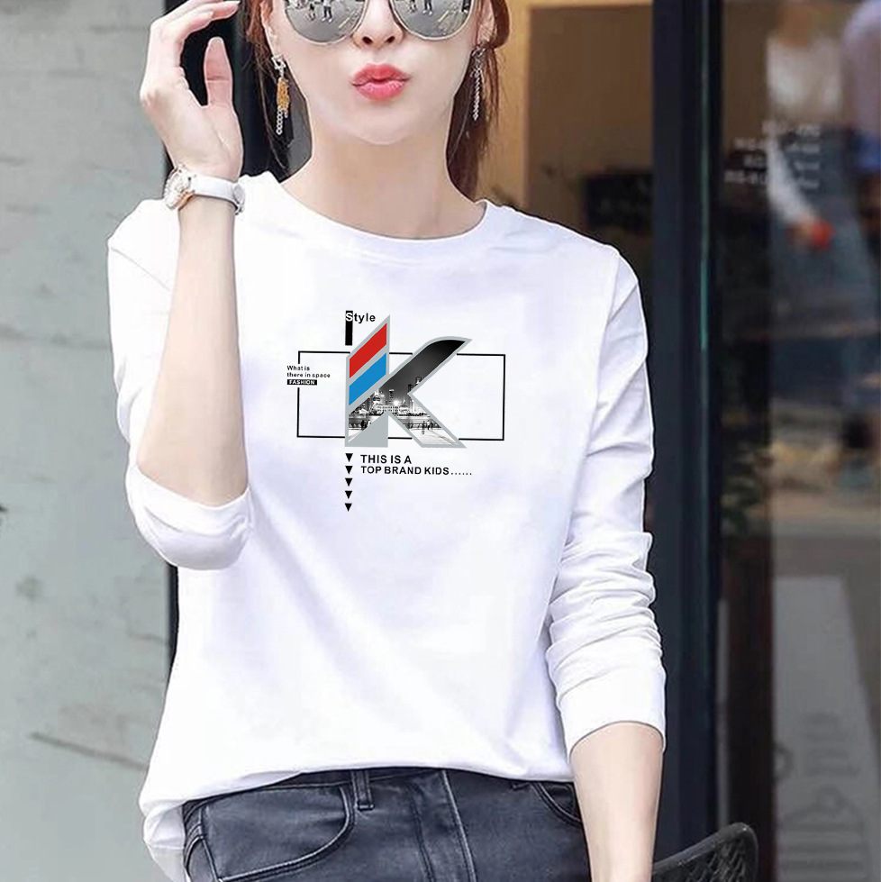 Womens Loose Fit Round Neck Long Sleeve T Shirt 95 Cotton Floral Print Plus Size Casual Spring Wear Wholesale