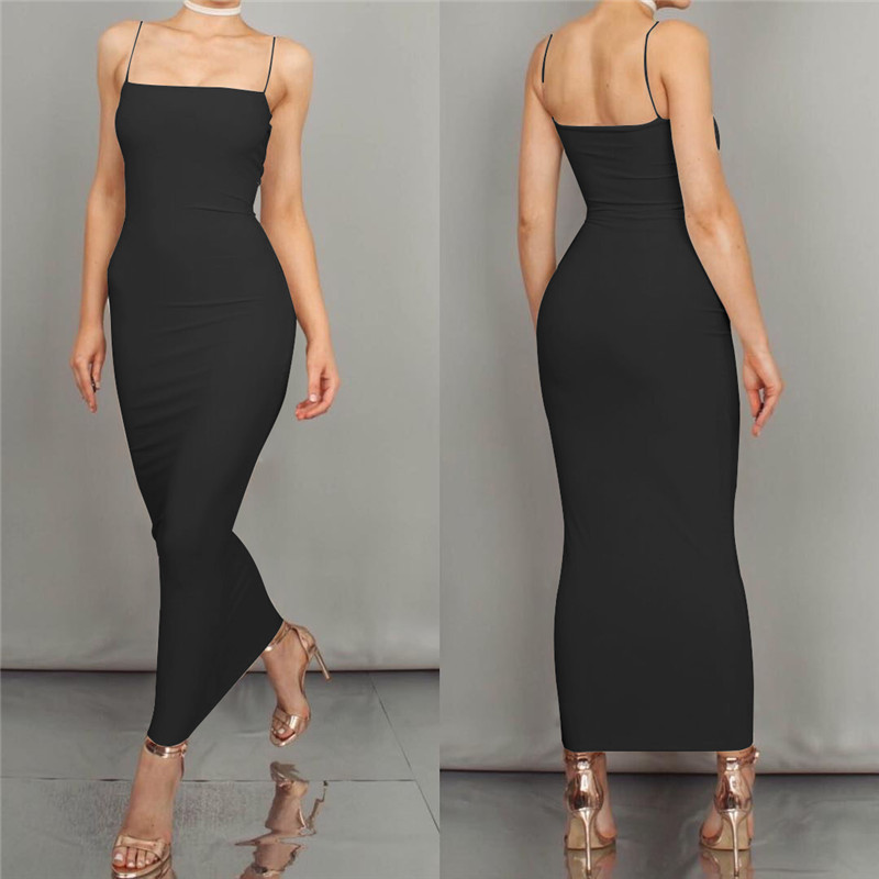 Women's Summer Elegant Slim Fit Strappy Maxi Dress