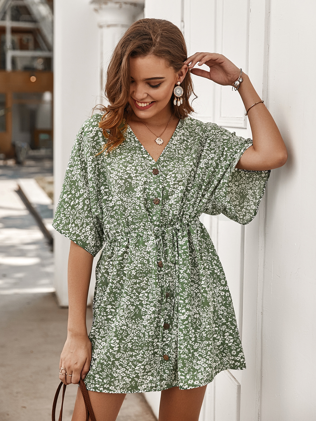Womens Designer Floral Dress Spring Summer Collection Casual Style Lightweight Fabric Wholesale Available
