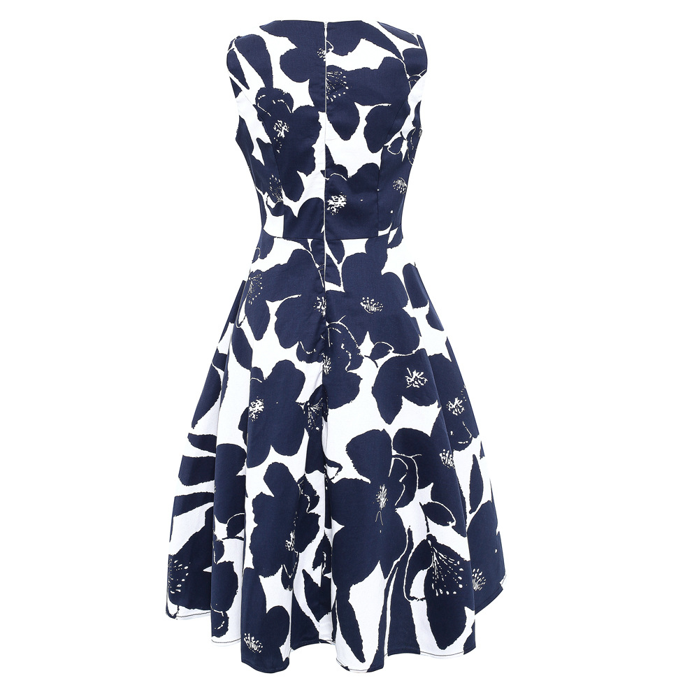 Fashion Floral Print Sleeveless V Neck Dress Elegant Design Comfortable Fabric Perfect for Summer Events Wholesale