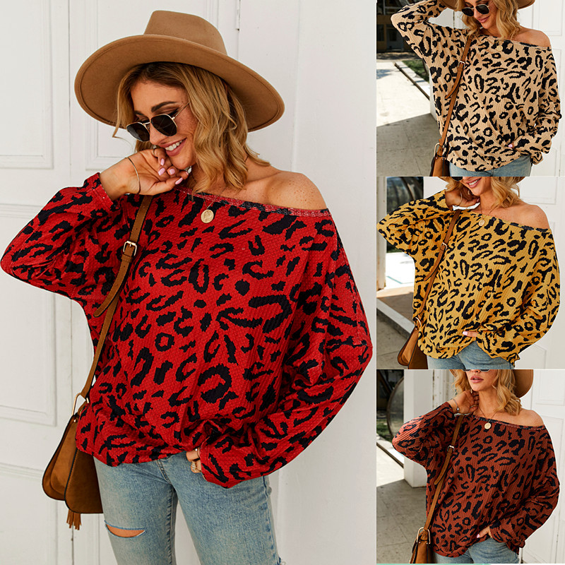 Leopard Print Sweater Original Design Elegant Style Long Sleeve Autumn Winter Wholesale Available