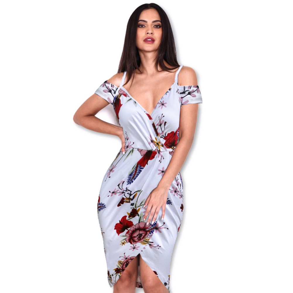 Floral Midi Dress Sleeveless Bodycon Fit Waist Defining Casual Summer Wear Wholesale Available