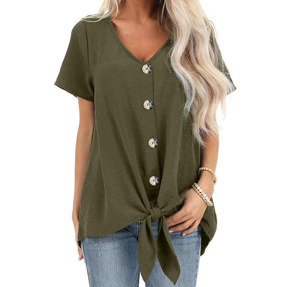 Womens Sleeveless V Neck Cardigan Solid Color Button Closure Knot Detail Casual Wear for Summer Wholesale Available