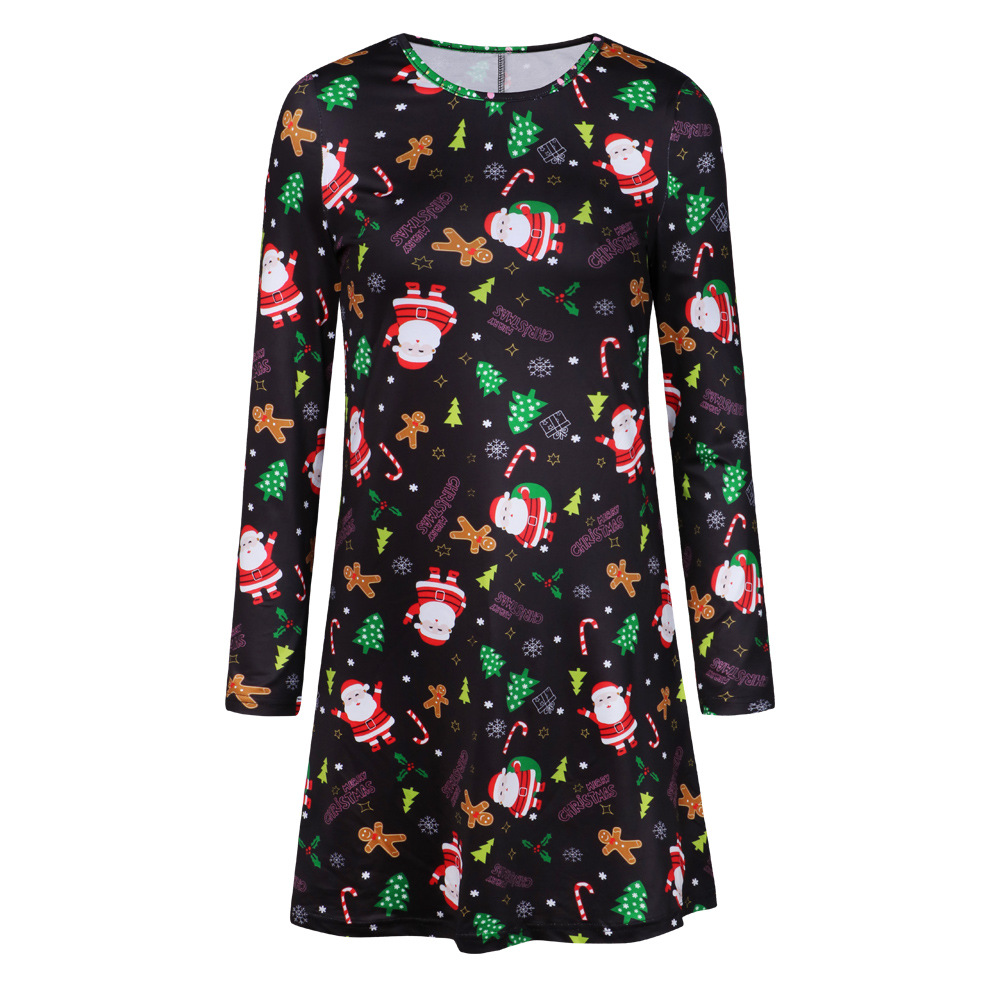 Long Sleeve Printed T Shirt Womens Casual Top Christmas Theme Wholesale Available low MOQ private label
