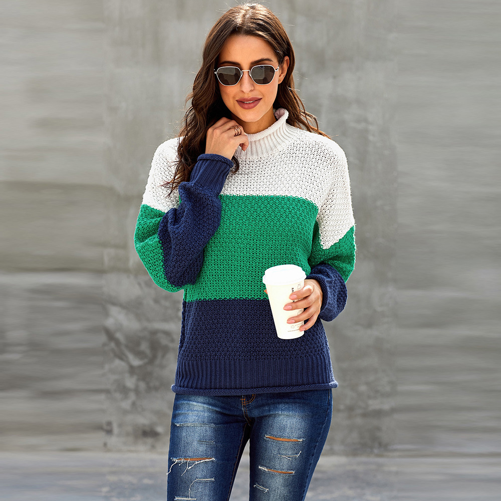 Womens Oversized Turtleneck Sweater Batwing Long Sleeves Warm Knit Fabric Versatile Style Perfect for Winter Wear