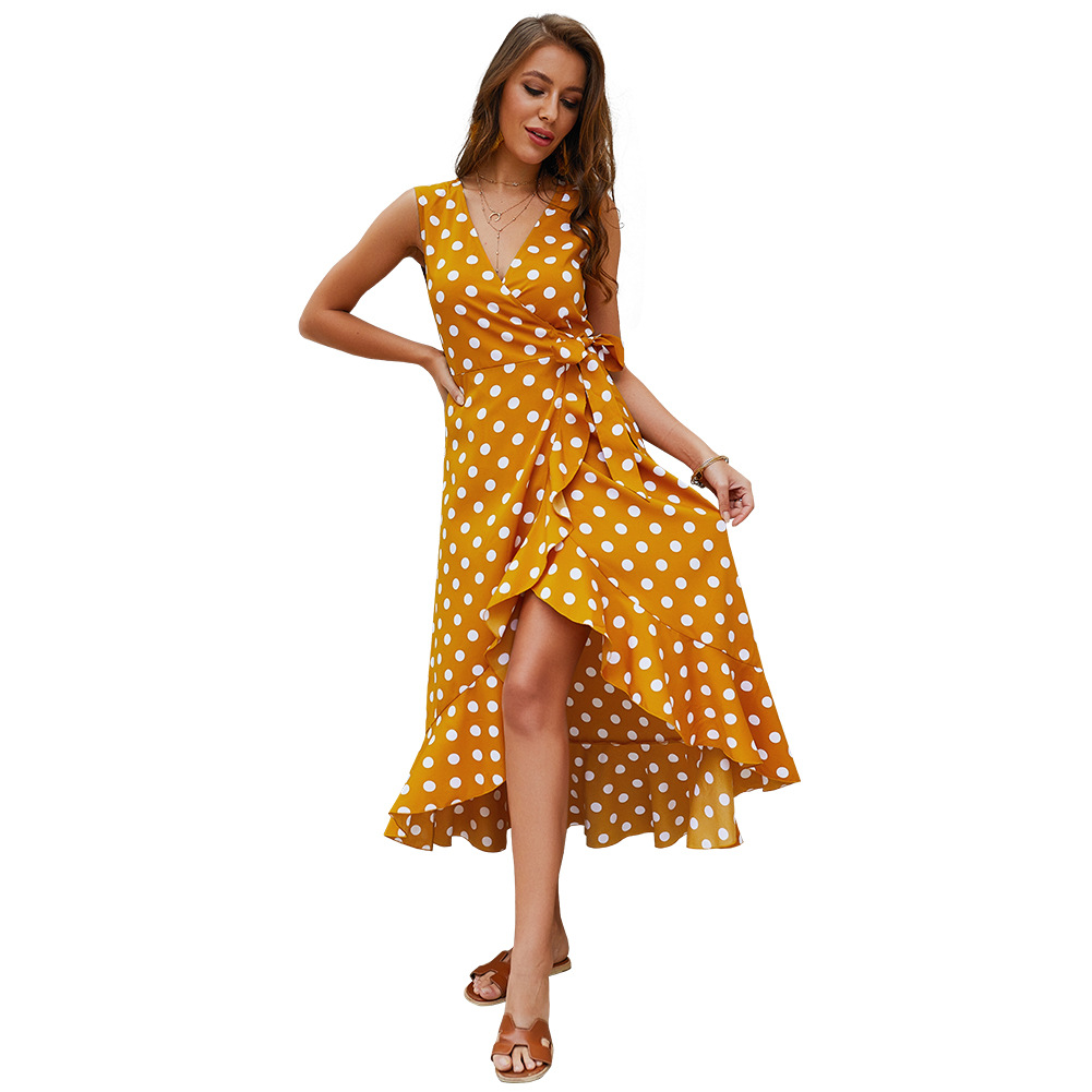 Sleeveless Polka Dot Dress Original Design Summer Style Casual Wear Wholesale Available private label
