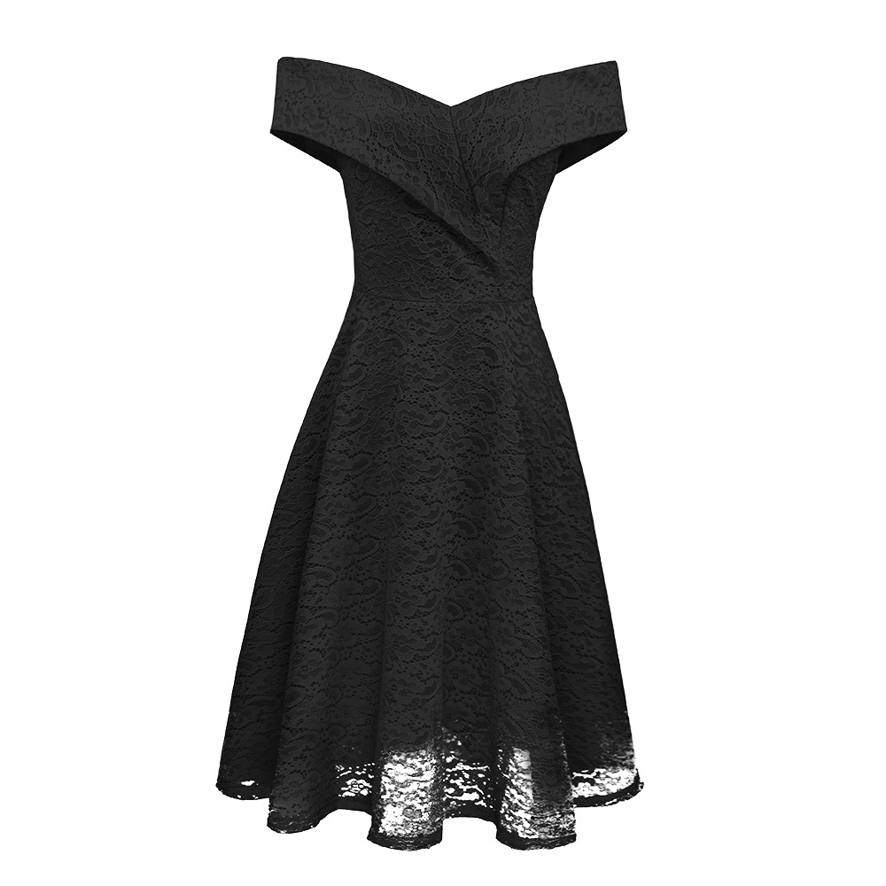 Off Shoulder Lace Dress Elegant Design Autumn Winter Style Perfect for Bridesmaids Wholesale Available