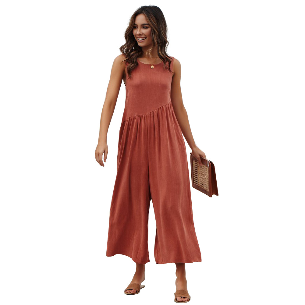Chic Womens Solid Color Jumpsuit Elegant Design Comfortable Fit Versatile for Work or Casual Ready to Ship