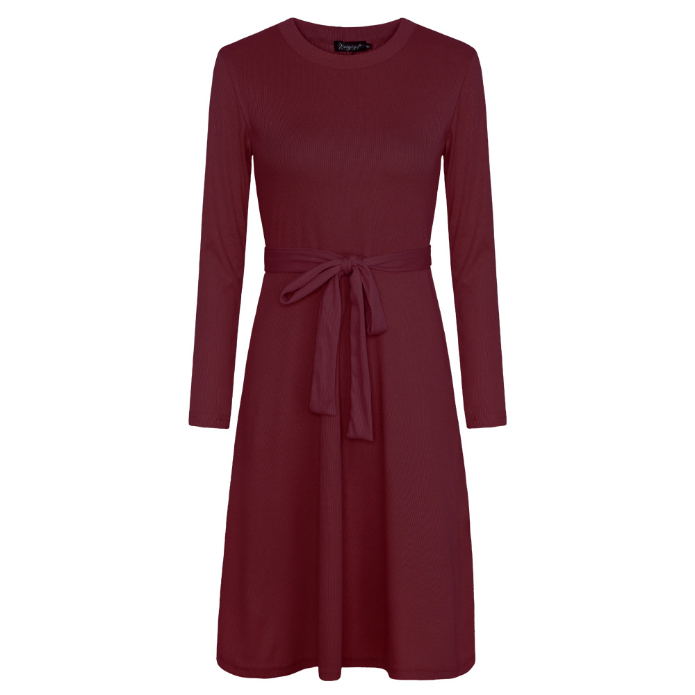 Knitted Long Sleeve Dress Autumn Winter Collection Elegant Design Comfortable Fabric Perfect for Casual or Formal