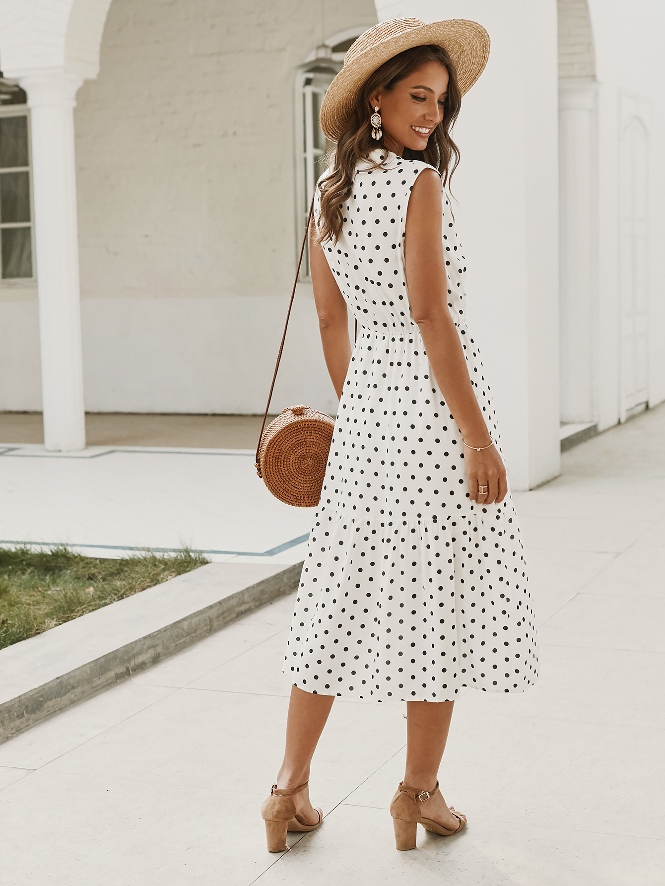 Polka Dot Maxi Dress Original Design Spring Summer Collection Elegant Style Wholesale Ready to Ship