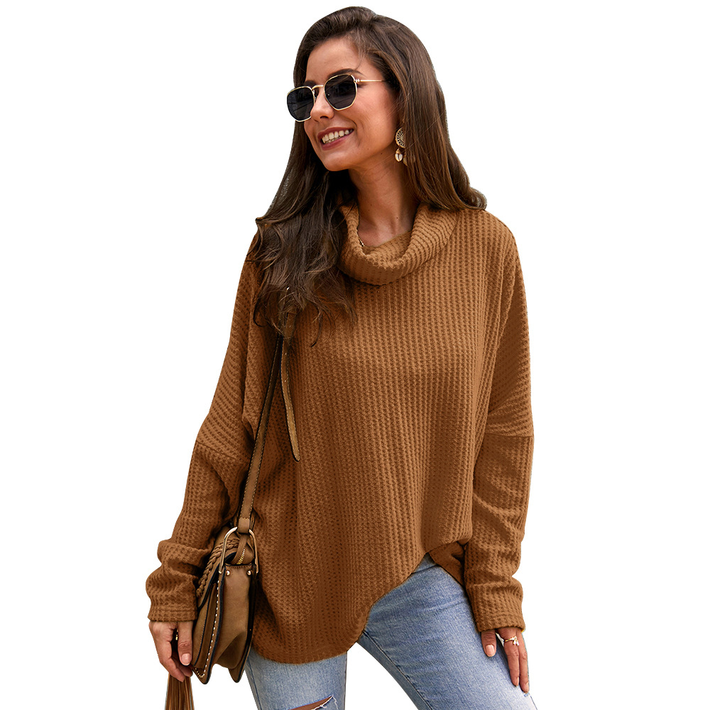 High Neck Womens Knit Sweater European and American Fashion Autumn Winter Style Custom Design Wholesale Available