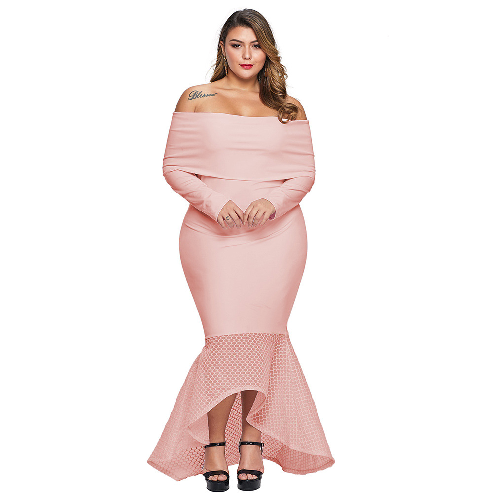 Womens Slim Fit Off Shoulder Mermaid Dress Long Sleeve Elegant Design Autumn Fashion Available for Wholesale
