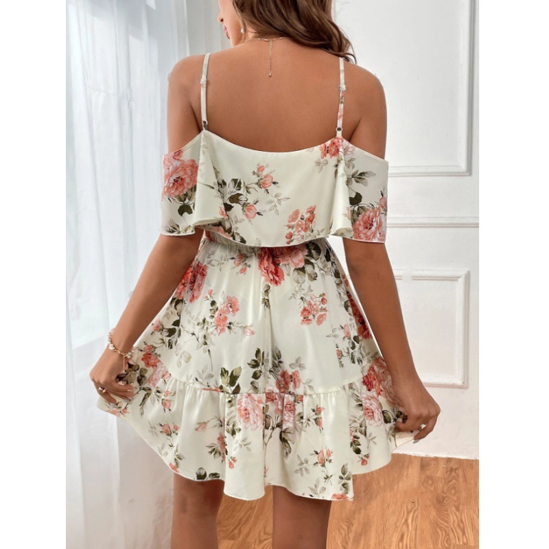 Women's Bohemian Floral Strappy Dress