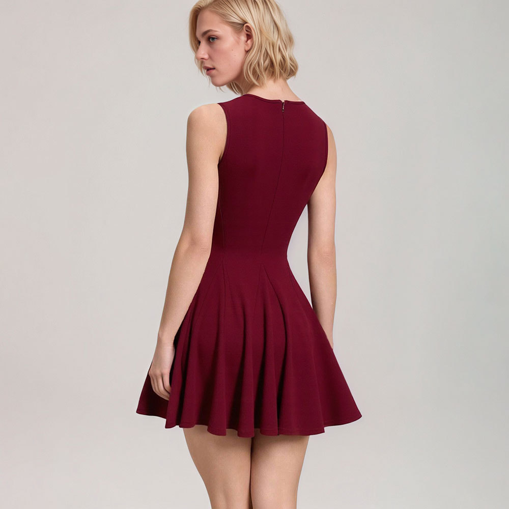 Summer New Slim Waist Bowknot Splicing Sexy Sweet Sleeveless Dress