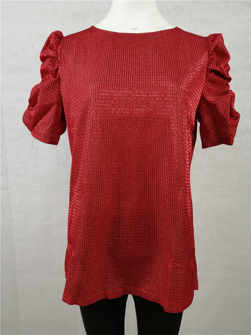 Sequin T Shirt Round Neck Short Sleeve Summer Style Casual Wear for Women Wholesale Available