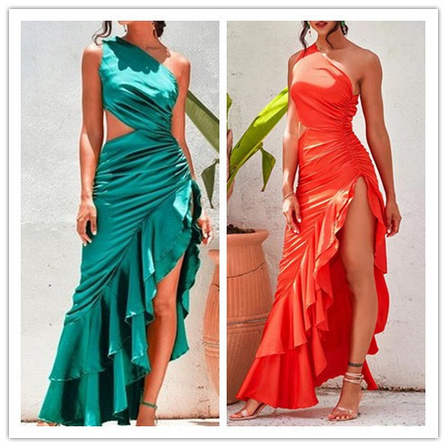 Summer Sleeveless Asymmetrical Cutout Maxi Dress for Women Sexy Airy Fabric High Slit Perfect for Parties or Beach