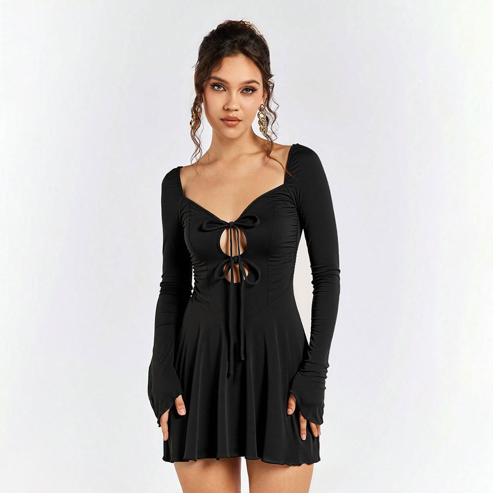 Women's Slim Fit Mini Ruffle Dress