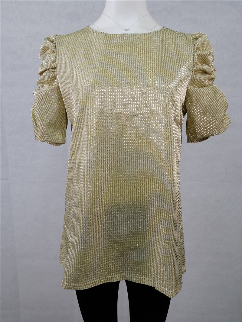 Sequin T Shirt Round Neck Short Sleeve Summer Style Casual Wear for Women Wholesale Available
