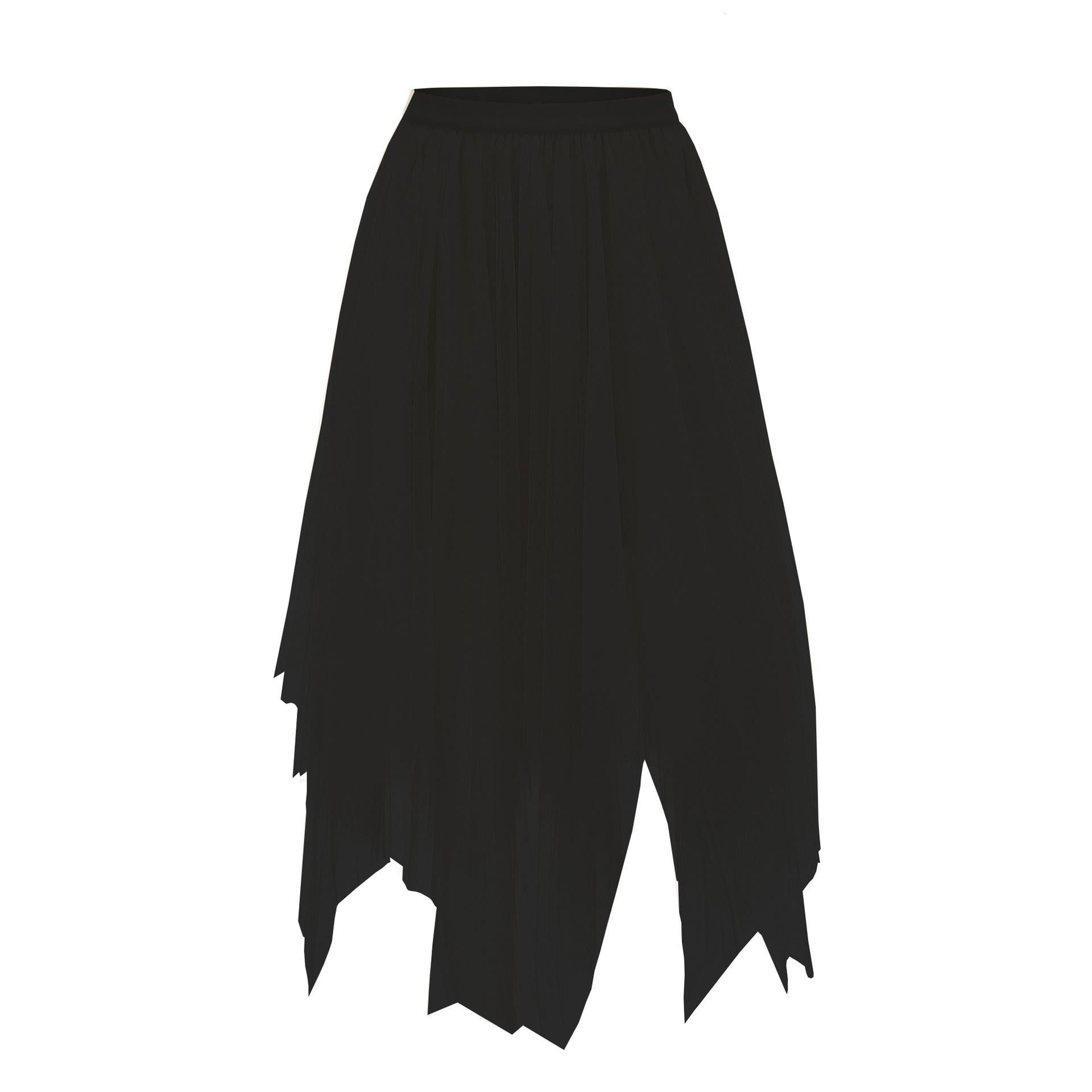 High Waist Irregular Tulle Maxi Skirt Asymmetrical Design Flattering Fit Versatile Style Perfect for Spring and