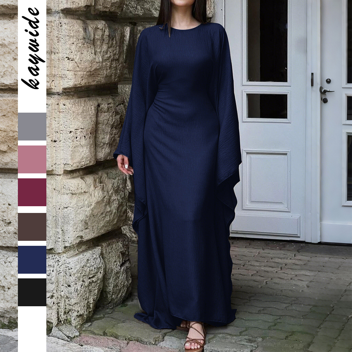 Elegant Solid Color Long Sleeve Dress for Women Autumn Winter