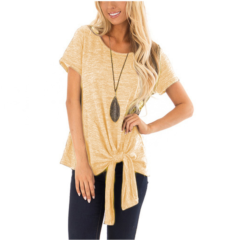 Twisted Knot T Shirt Irregular Short Sleeve Casual Style Summer Wear Wholesale Available fast shipping