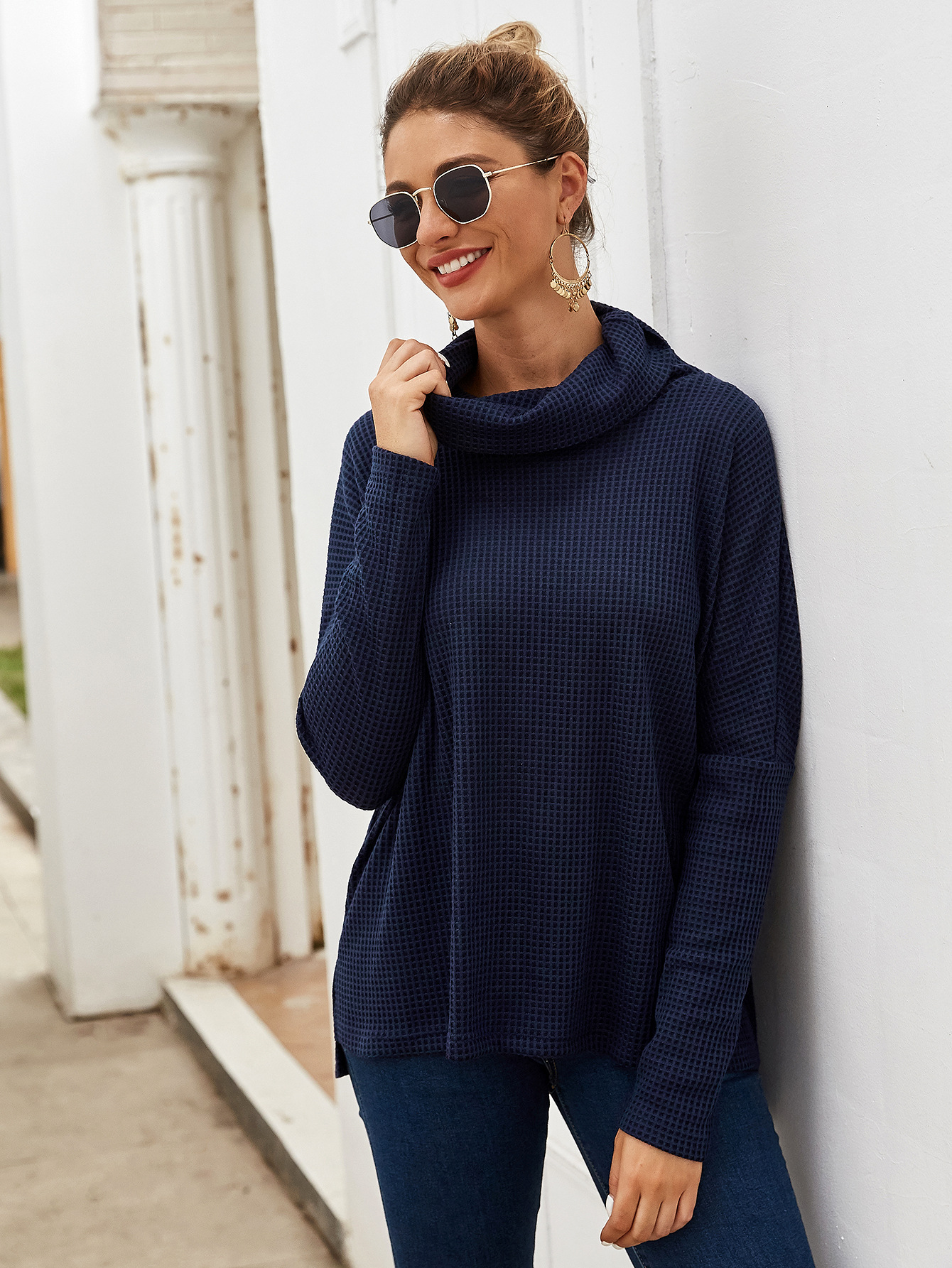 High Neck Womens Knit Sweater European and American Fashion Autumn Winter Style Custom Design Wholesale Available