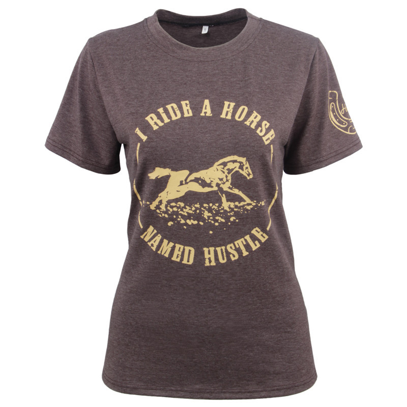 Womens Summer Short Sleeve T Shirt Horse Print Design Casual Top for Everyday Wear Wholesale Available