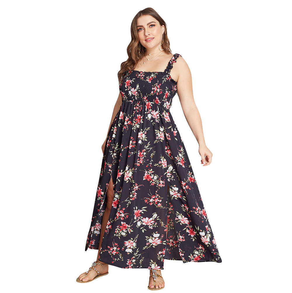 Plus Size Womens Dress Original Design Comfortable Fabric Stylish Print Summer Casual Wear Wholesale Available