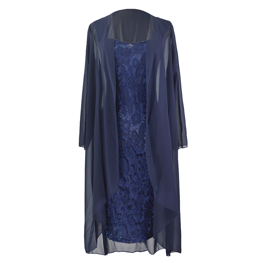 Elegant Lace Chiffon Dress Set Fashionable Autumn Style Perfect for Parties and Special Occasions Wholesale Available