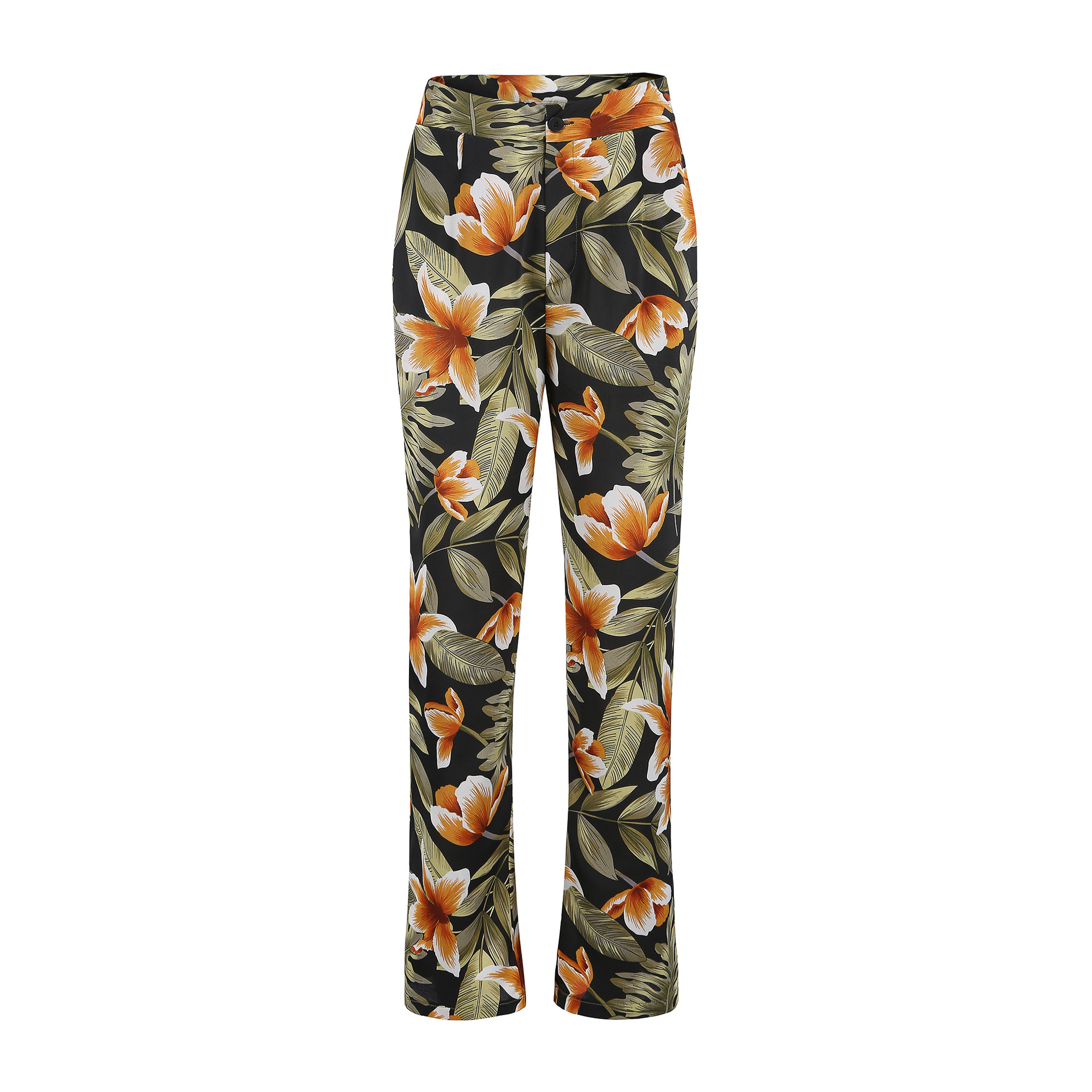 High Waisted Floral Wide Leg Pants Versatile Design Comfortable Fit Ideal for Vacation Wholesale Available