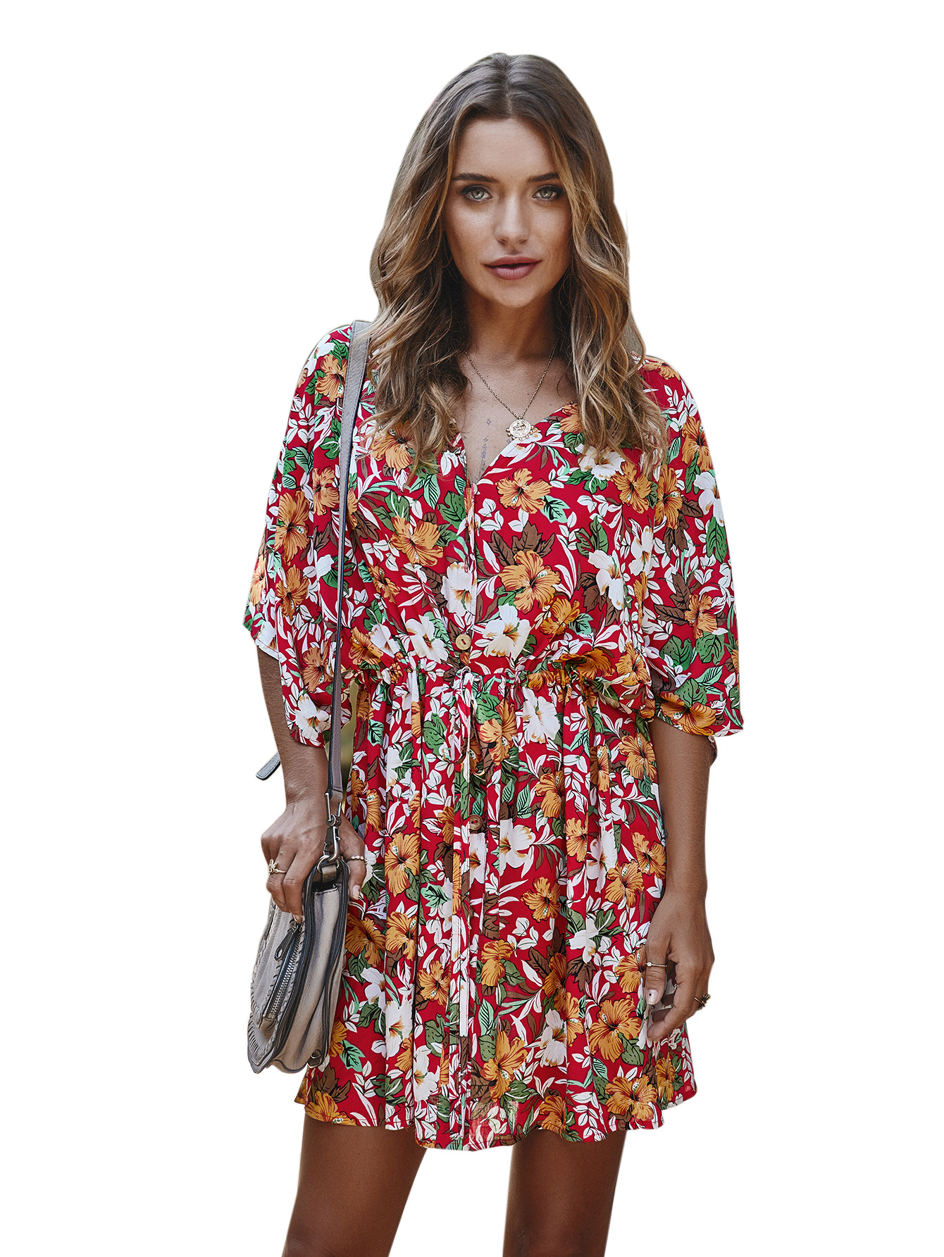 Fashionable Floral Print Womens Dress Spring Collection Casual Wear for Everyday Use Wholesale Available