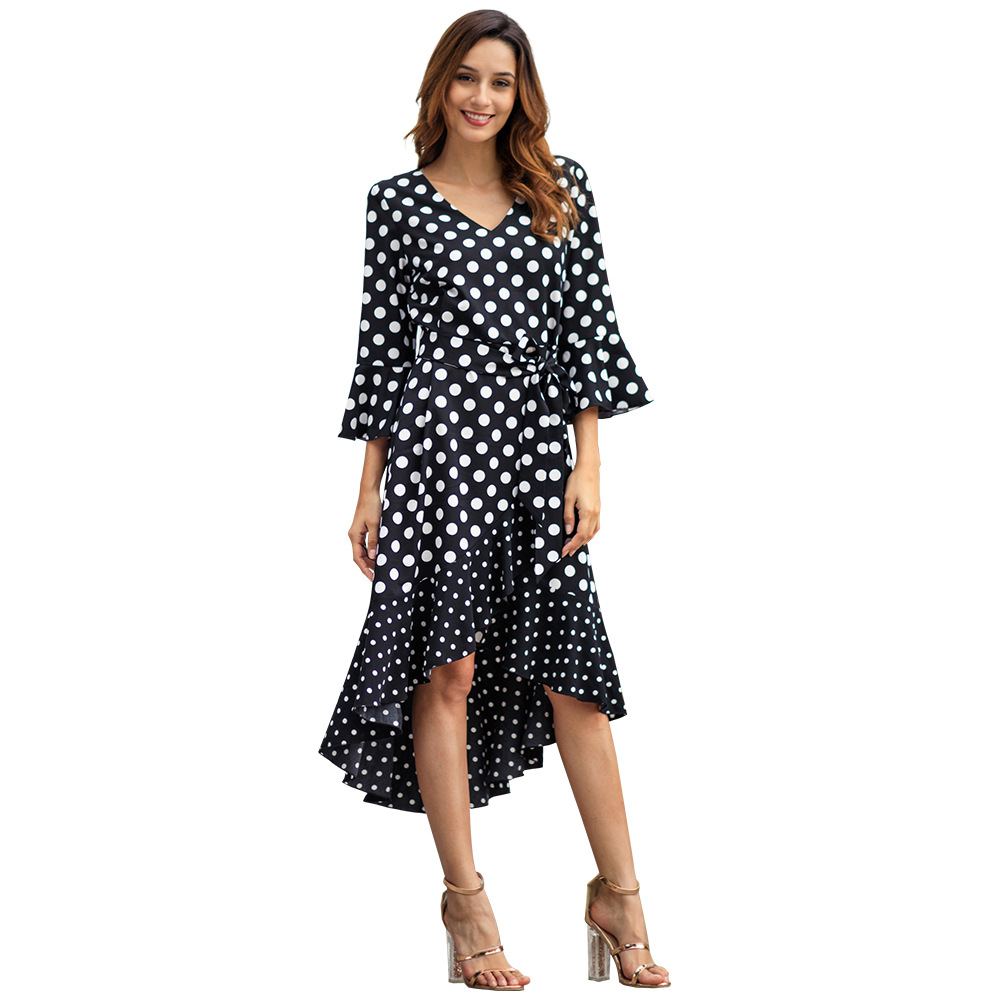 Polka Dot Long Sleeve Plus Size Dress Original Design Spring Collection Comfortable Fabric Perfect for Casual