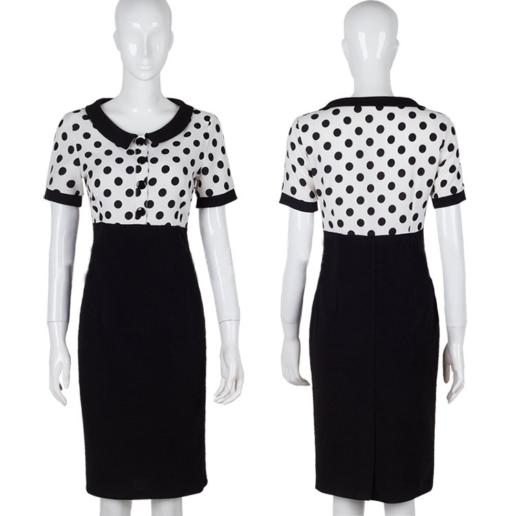 Pencil Dress Spring European and American Style Lapel POLO Collar Elegant Fit Wholesale Available